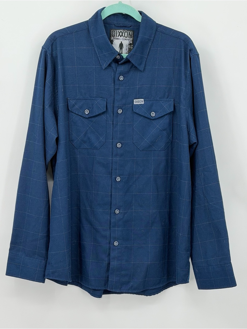 DIXXON Flannel the meters Halloween Navy Plaid men’s Long-Sleeve Shirt XL